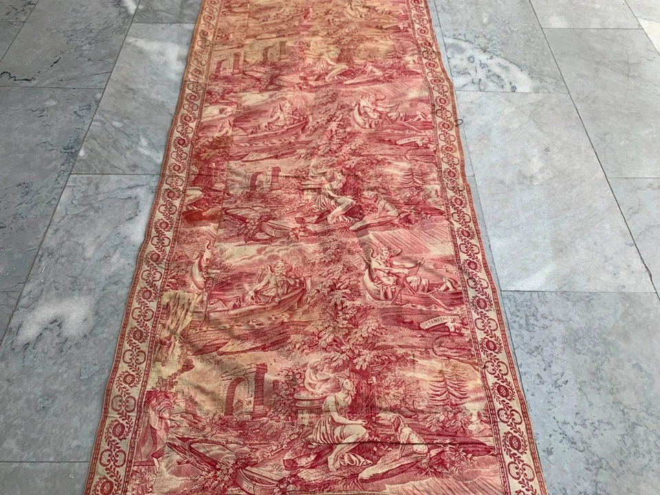 Tapiz antiguo francés colorido de 2x7 pies para colgar en la pared decoración de religiones 197x67 cm Foto 2 de 4