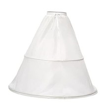 Women's 2 Hoops Bridal Crinoline Petticoat Half Slip Underskirt One Size White