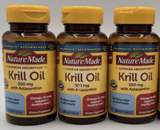 3x 627 Nature Made Superior Absorption Krill Oil 500mg With Omega 3 Softgels