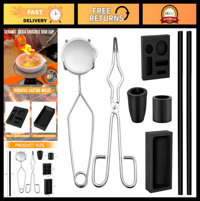 8 Pcs Graphite Crucible Melting Kit - Gold & Metal Casting Torch Set