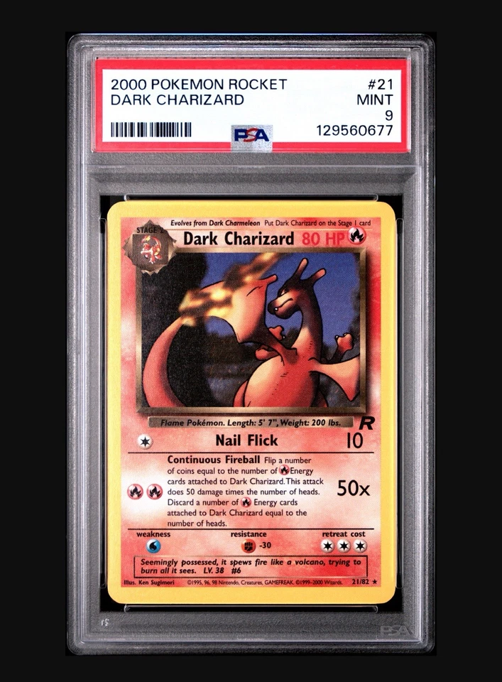 DARK CHARIZARD 21/82 POKEMON CARD 1999 TEAM ROCKET - PSA 9 MINT 🚀 🔥 - Image 2 of 4
