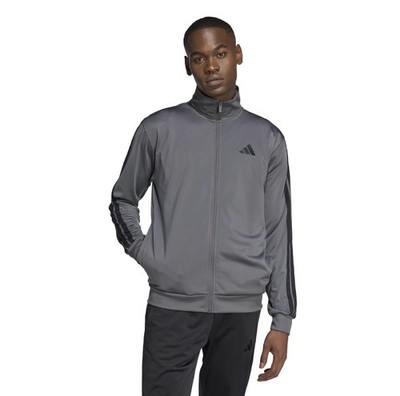 NEW Adidas Men's Size Large Grey 3-Stripe Tricot Multi Sport Track Top JN6489
