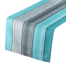 Table Runner 72" x 13", Retro Table Runner, Dark Blue & Grey