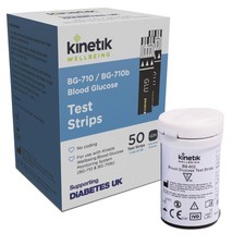 Kinetik Wellbeing Blood Glucose Test Strips Pack of 50 for BG 710 Monitor Home