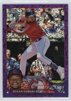 2023 Topps Chrome Purple Speckle Refractor /299 Oscar Gonzalez Rookie RC 15wb