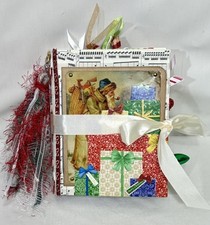 Christmas Junk Journal Interactive Memory Book Old Santa Presents Diary Handmade