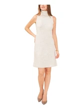 MSK Womens Beige Unlined Trim Pullover Sleeveless Sweater Dress M