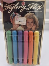 NOD-1980s STYLING STIX soft flexible hair rollers by MERCURY FOAM Corp. 6 short