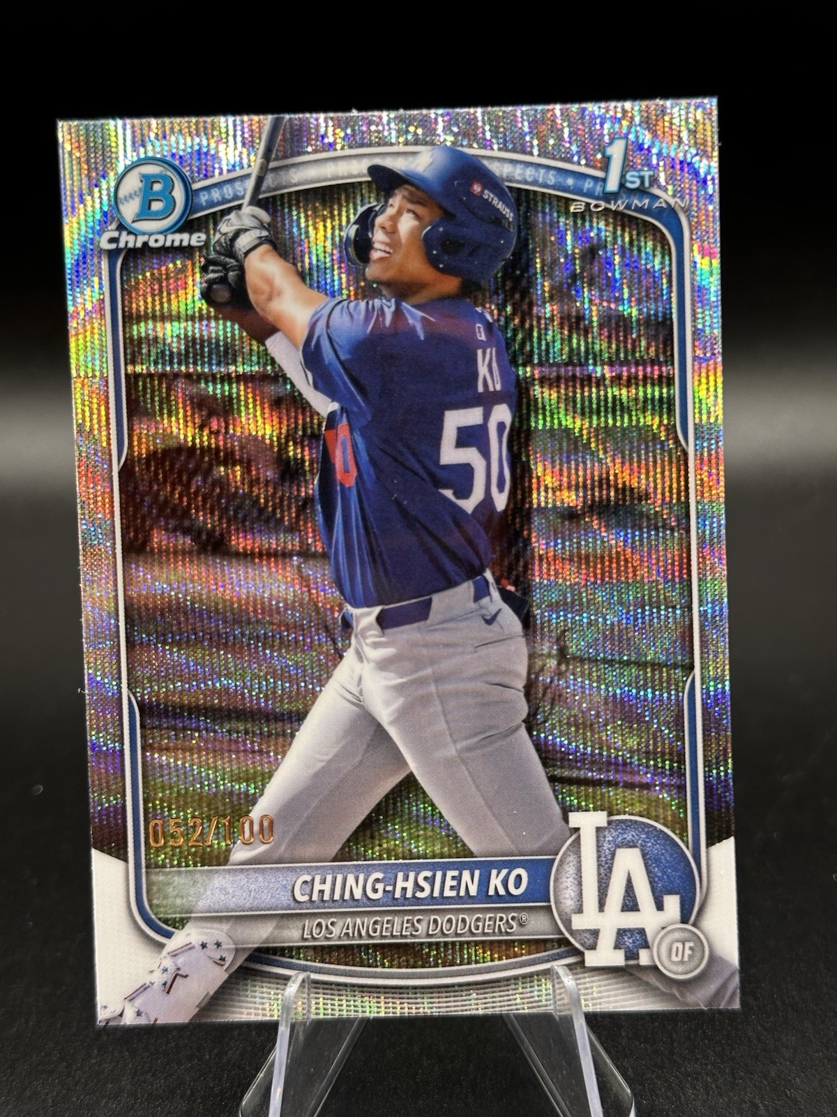 2025 Bowman Chrome Ching-Hsien Ko Wave Refractor /100 #BCP-224 Dodgers