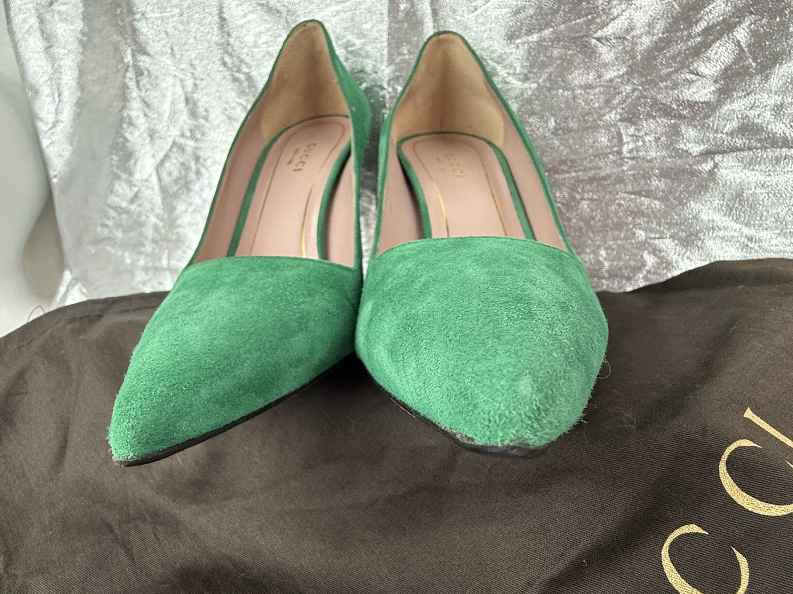 Gucci Green Suede Horsebit Pumps EU 37 US 7 Heels Pumps Made in Italy NWOB thumbnail 4