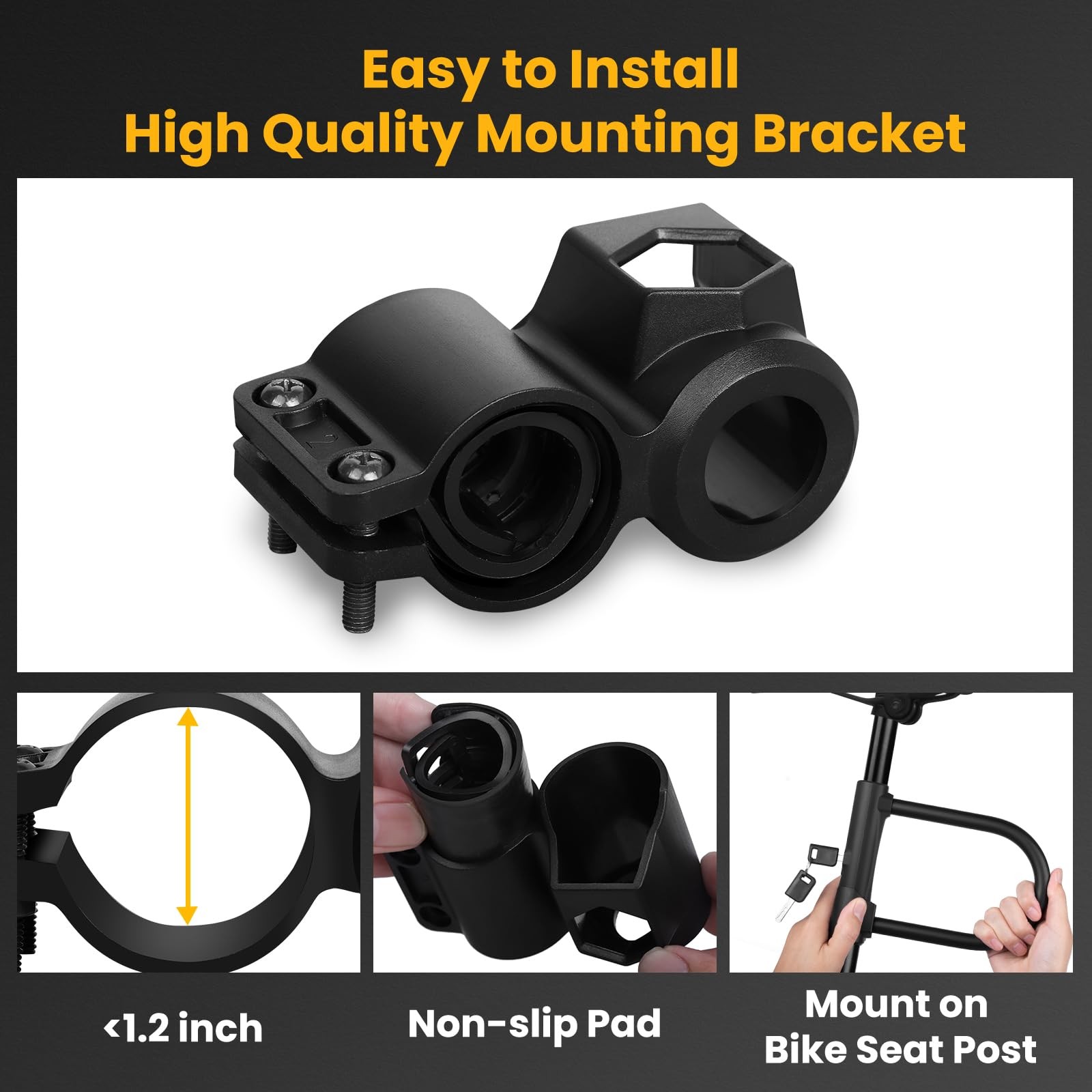 Motorcycle Locks Anti Theft, Heavy Duty Bike U Lock with 4FT Chain and Bracke...