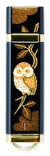 Japanese Maki-e USB Flush drive traditional design "Owl" 16GB