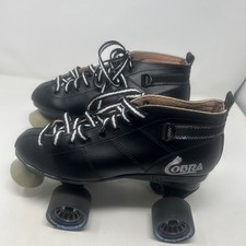 Cobra Men  s Black Roller Derby Skates w/ Power Formula Wheels, size 8