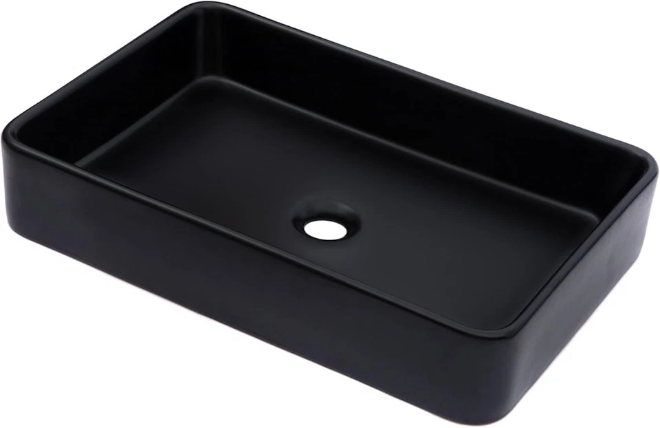 Elegante fregadero de baño rectangular - tocador sobre encimera Foto 3 de 4