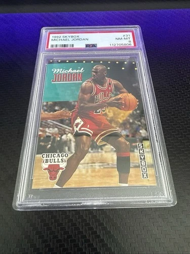 Michael Jordan Card 1992-93 Skybox #31 PSA 8