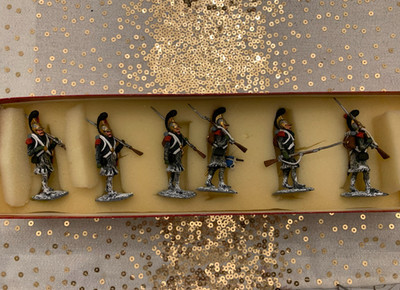 German Artilleryman: Sheffel's Toys, 6 x French Dragoons 1812 Russia, 58/60mm