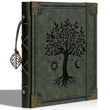 Vintage Photo Album 4x6 Leather Scrapbook Album with Writing Space 120 Photos...