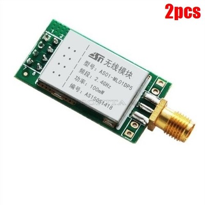 2Pcs 2.4G 22Dbm 100 NRF24L01P+PA+LNA Wireless Transmission Module Shield Case pz
