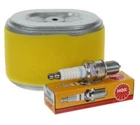 Service Air Filter Kit & NGK BPR6ES Spark Plug fits Honda GX140 GX160 GX200