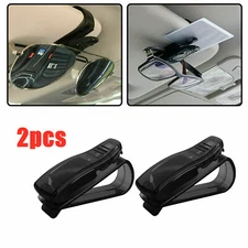 2X Car Sunglasses Clips Card Holder Sun Visor Storage Glasses Mount NEW Black