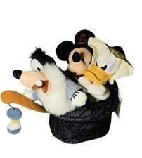 Disney Bean Bag Set Happy New Year 2000 NWT 4pc set Mickey Donald Goofy Top Hat
