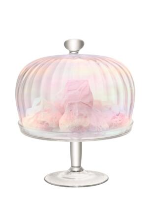 Tortenplatte Servierplatte Haube Glocke Pearl Effekt 27 cm