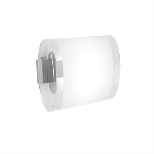 Contemporary Oval Tube Applique Metal Chrome Satin Glass Trasp 1 Light G9-