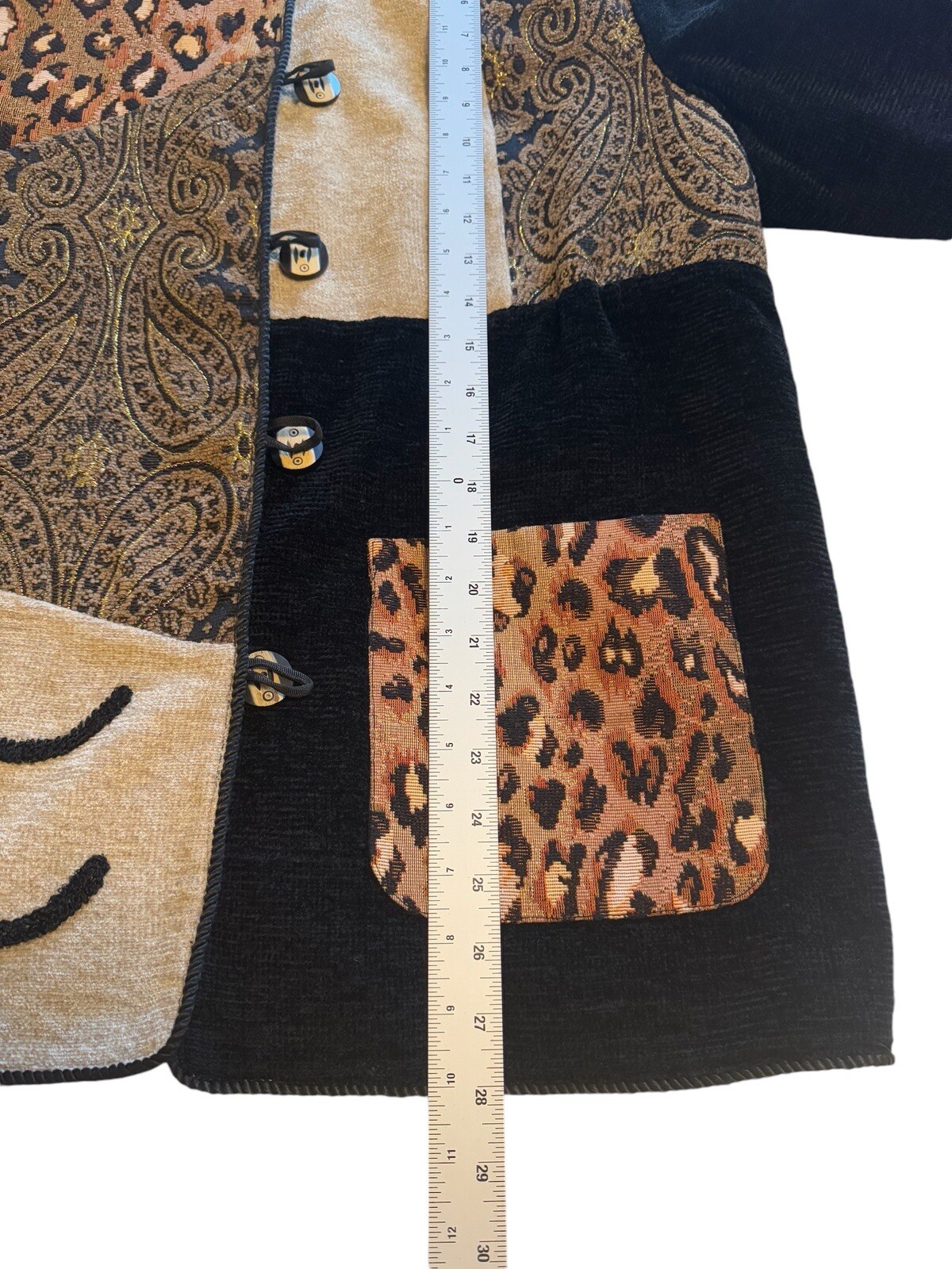 Indigo Moon Patchwork Jacket Blazer Women's Size … - image 4