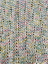 Beautiful Knitted Handmade Newborn Multicolor Unisex Baby Afghan 45 x 39 New