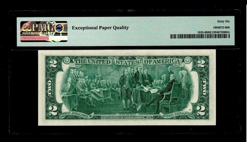 RARE 1976 $2 Mismatched prefix Error PMG GEM Uncirculated 66 EPQ - Picture 2 of 2