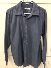 Mens Calvin Klein Dress Shirt Smokey Blue Size Large