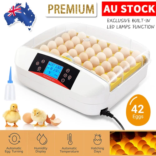 Egg Incubator LED Fully Automatic Digital Auto Turning 42 Eggs Hatcher Poultry - Picture 1 of 12