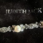 JUDITH JACK MARCASITE & PEARL STERLING SILVER NECKLACE  — photo 2