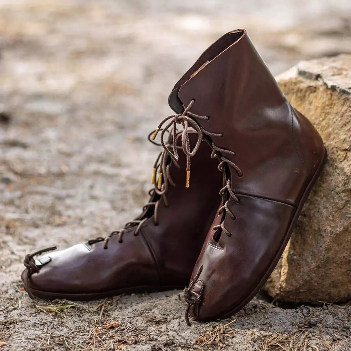 Genuine Leather Ankle Medieval Boots Pointed Toe Buckle Viking Pirate Pirate Ankle Boots - Etsy main image 2