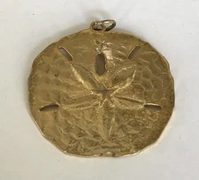 Gold Tone Sand Dollar Pendant Only