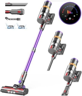 Cordless Vacuum Cleaner, 550W/45Kpa Stick Vacuum with Smart Display, MAX 