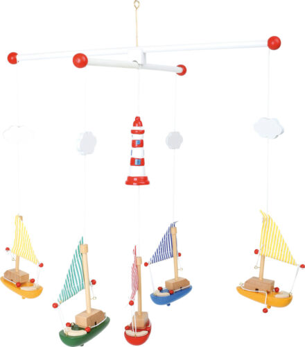 Mobile Bienchen od. Segelboote mit Leuchturm Holz Aufhänger Baby  - Bild 1 von 4