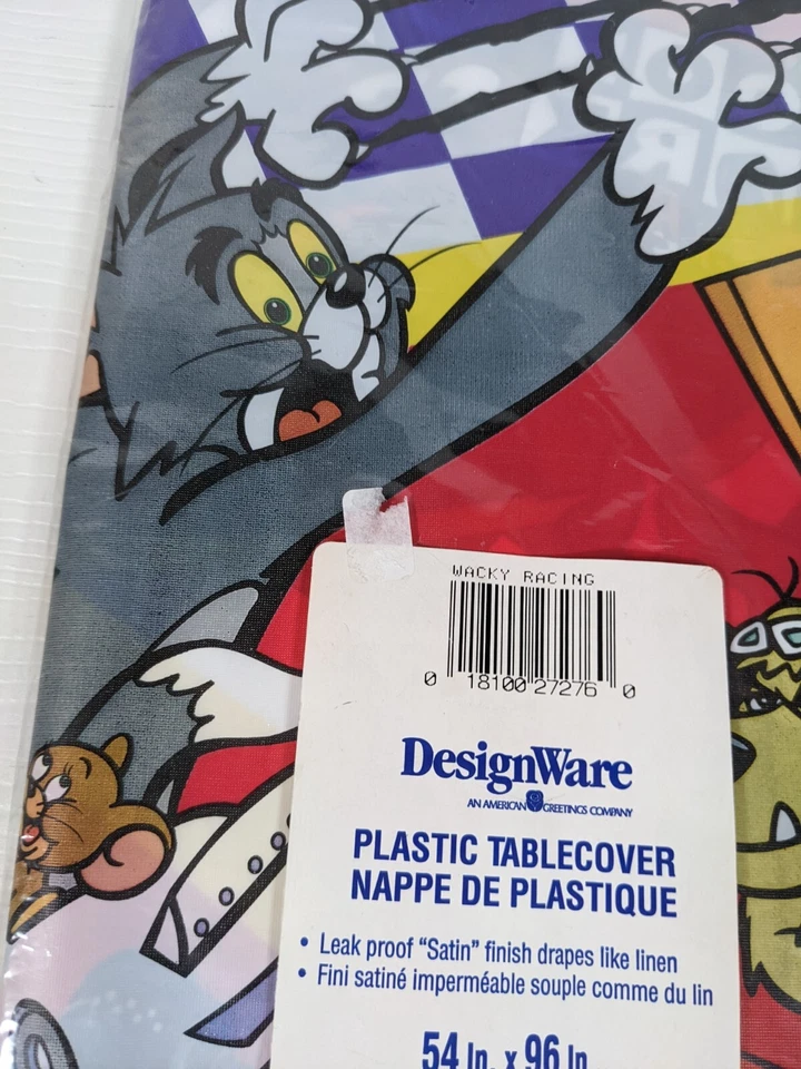复古全新 1997 年卡通网络“Wacky Racing”塑料桌盖 54 x 96 — 第 2/4 张图片