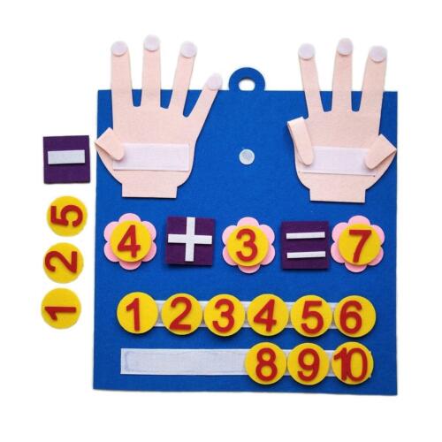 Juguetes Montessori para niños números de dedos de fieltro juguete de matemáticas niños conteo aprendizaje temprano - Imagen 1 de 24