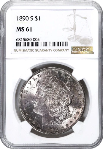 1890-S  Morgan Dollar  NGC MS61