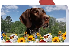 German Shorthair Pointer Summer Flowers Mail Box Cover