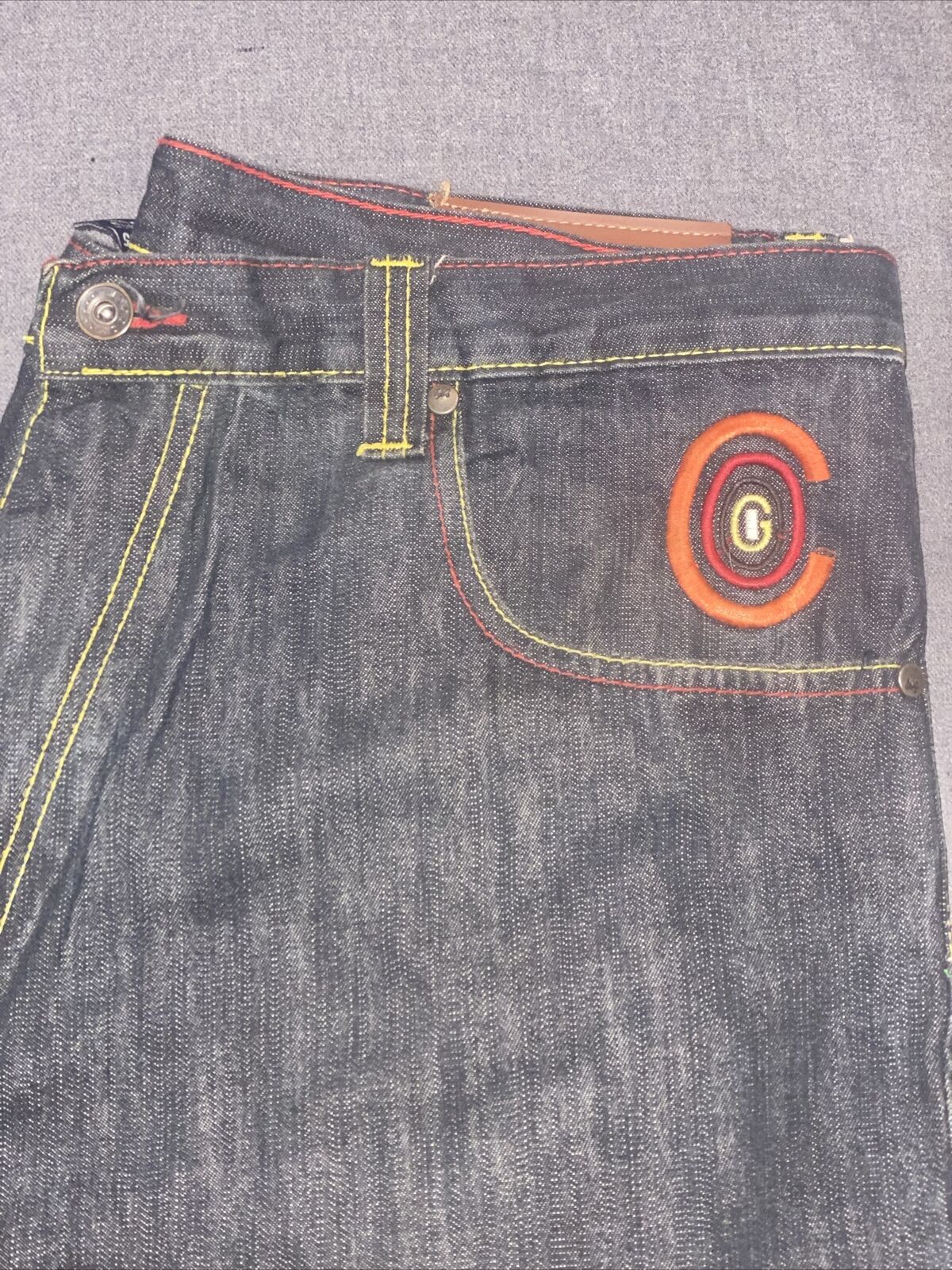 RARE🌈 Vntg COOGI Jeans 38x15 Embroidered Hands, … - image 6