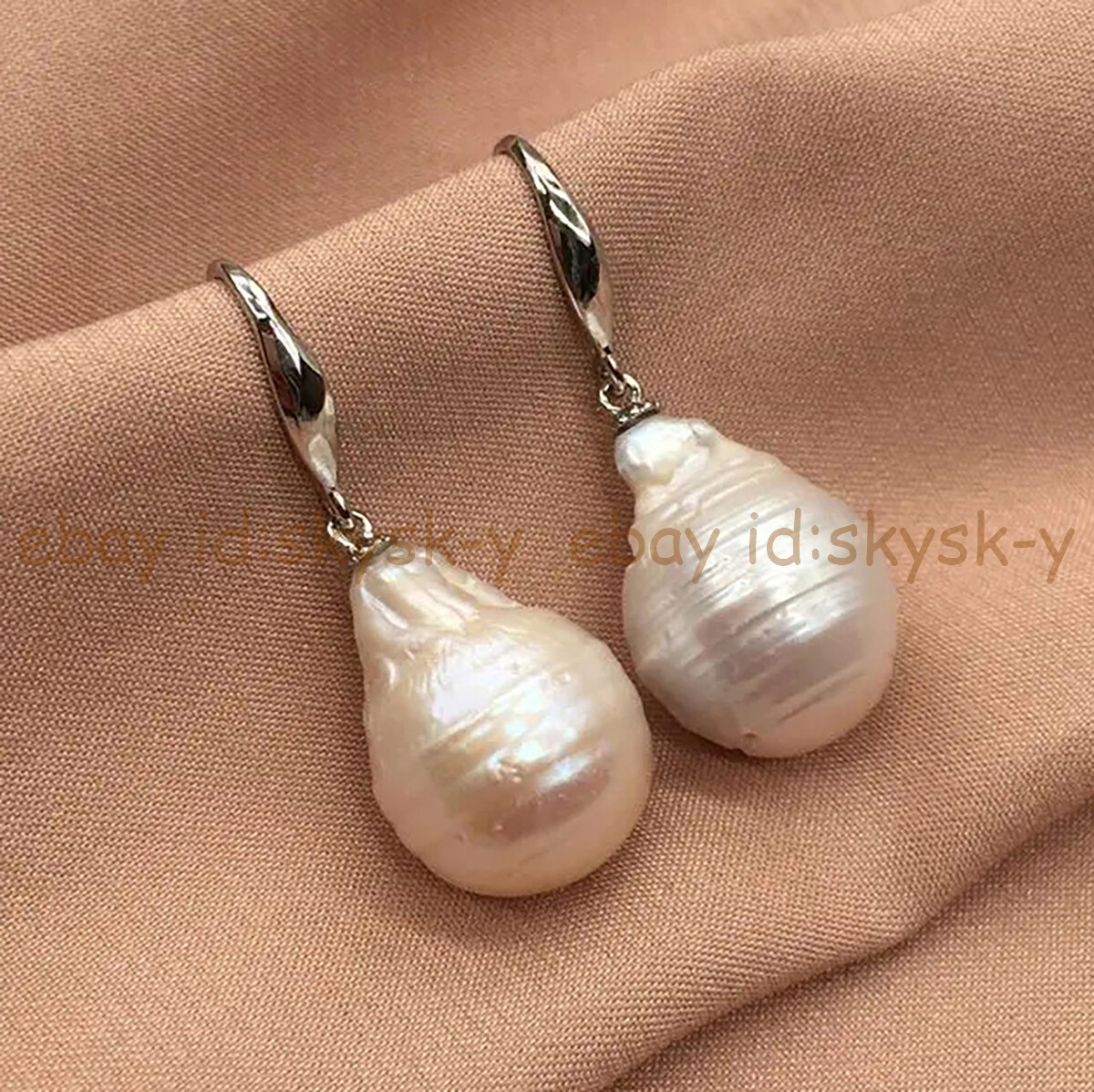 RARE HUGE 15x20MM NATURAL WHITE SOUTH SEA BAROQUE KESHI PEARL