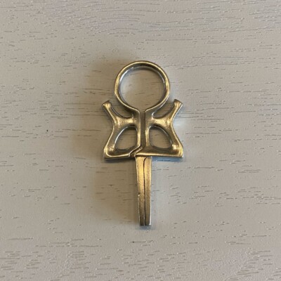 Vtg Ankh Handmade Silver 60's Hippie 70s Disco Roach Clip Cigarette Holder sty1S