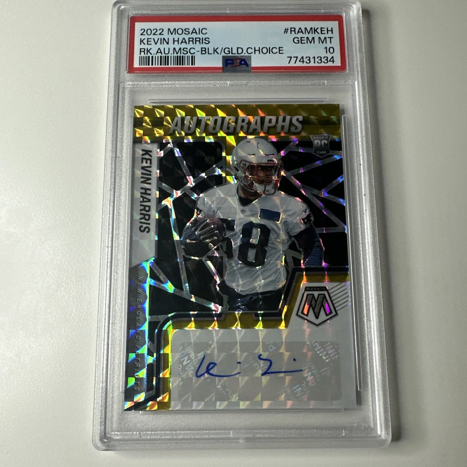 Kevin Harris Panini Mosaic Rookie Autograph Mosaic #RAMKEH Black/Gold Choice