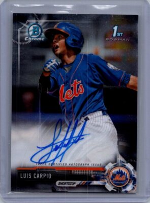 2017 Bowman #CPA-LCA Luis Carpio Chrome Prospect Autographs