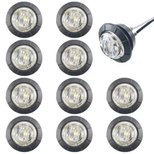 3/4" 12V Marker Lights LED Round Side Bullet Light Truck Trailer Amber Red Lamps