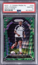 2020 PANINI PRIZM PREMIER LEAGUE GREEN WAVE #293 JOSH ONOMAH PSA 10