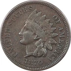 1870 VF/XF Indian Cent, Nice Detail, Choc Brown, Semi-Key Date, Start 99c No Res