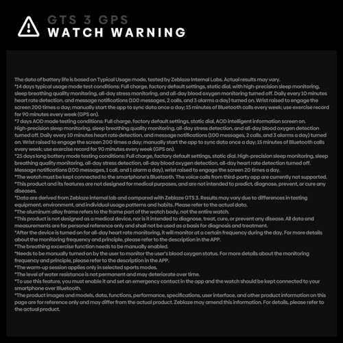 Zeblaze GTS 3 GPS Smartwatch 2.01" Display Screen Stress Tracking Sport Watch - Picture 11 of 13
